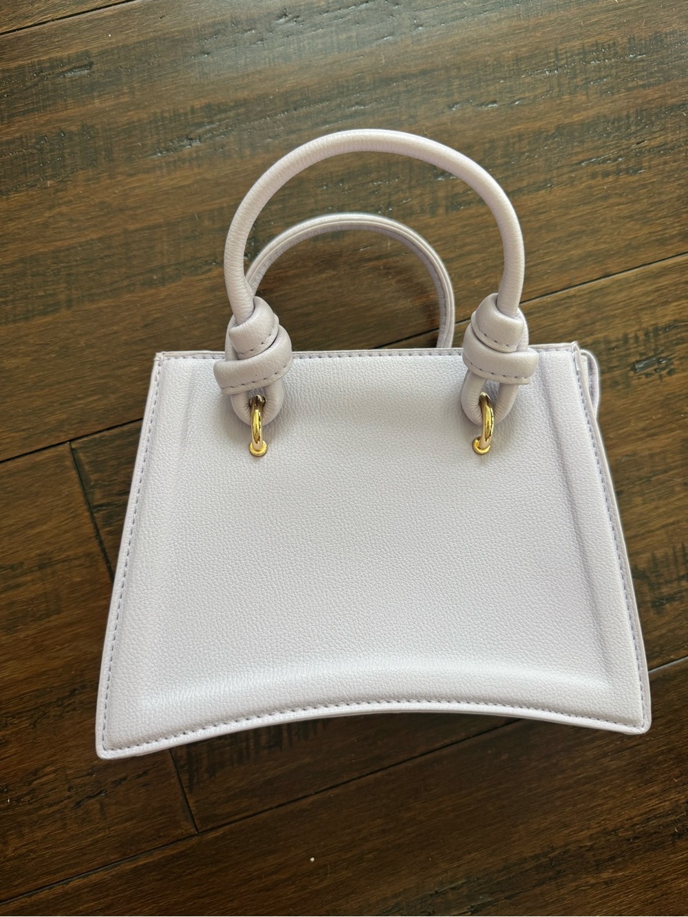 Elegant Lilac Purple Structured Top-Handle Mini Bag with Shoulder Strap
